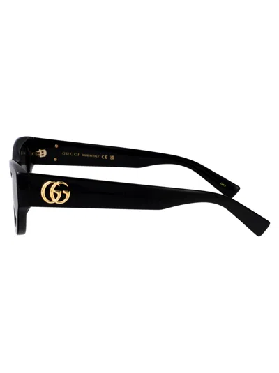 Gucci Black-black-grey Recycled Acetate Sunglasses In Black