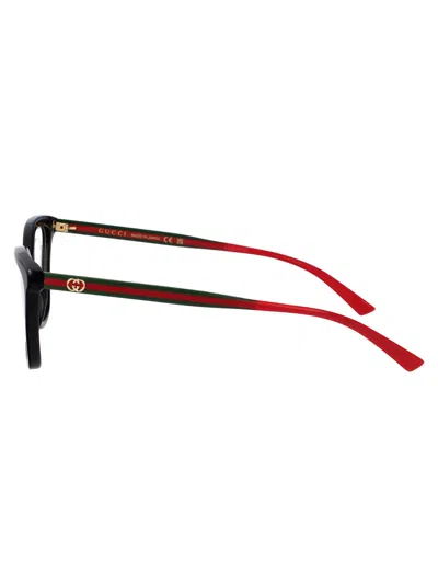 Gucci Havana-green-transparent Recycled Acetate Glasses In Black