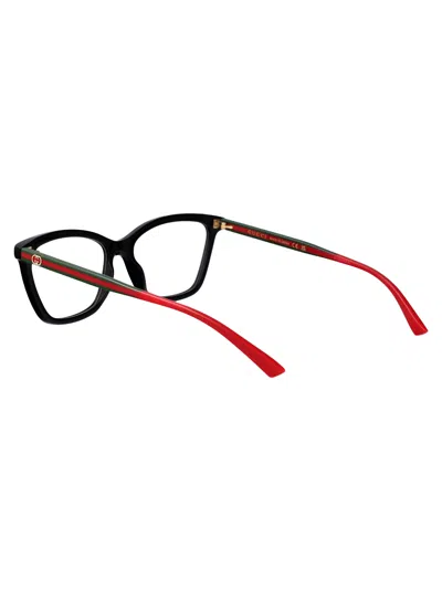 Gucci Havana-green-transparent Recycled Acetate Glasses In Black