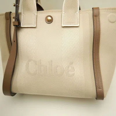 Pre-owned Chloé Beige Cotton Canvas Leather Tote Bag () In Sand