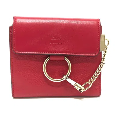 Pre-owned Chloé Red Color Leather Wallet (bi-fold) ()