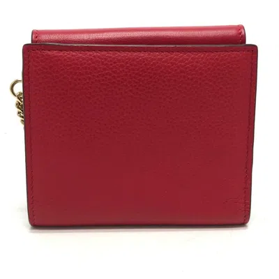 Pre-owned Chloé Red Color Leather Wallet (bi-fold) ()