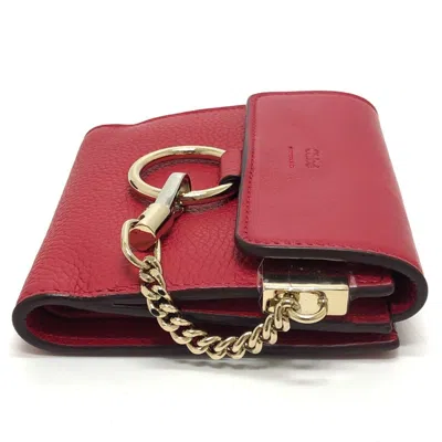 Pre-owned Chloé Red Color Leather Wallet (bi-fold) ()