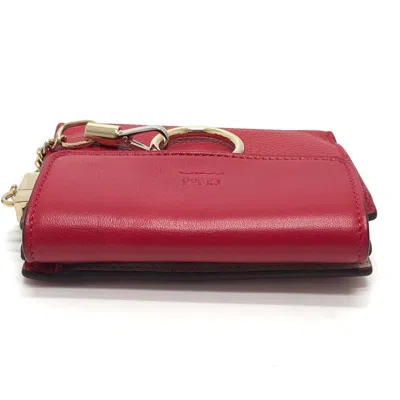 Pre-owned Chloé Red Color Leather Wallet (bi-fold) ()