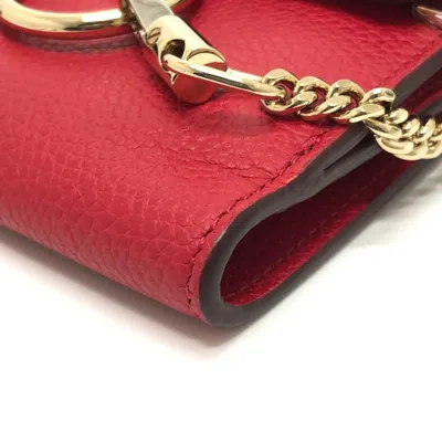 Pre-owned Chloé Red Color Leather Wallet (bi-fold) ()