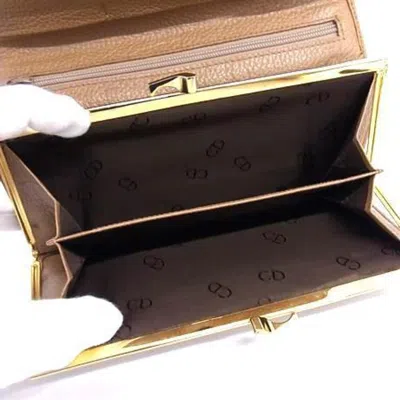 Pre-owned Dior Christian  Beige Beige Brown Brown Pvc Leather Coin Purse/coin Case ()
