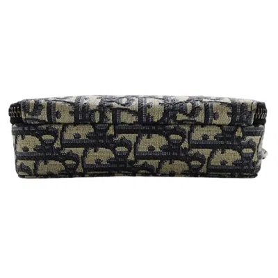 Pre-owned Dior Christian  Beige Black Cotton Fabric Leather Shoulder Bag () In Multi