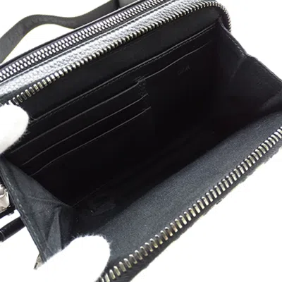 Pre-owned Dior Christian  Beige Black Cotton Fabric Leather Shoulder Bag () In Multi