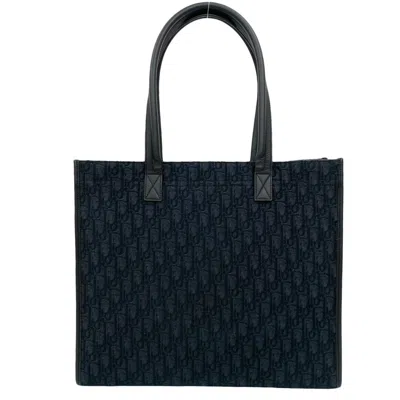 Pre-owned Dior Christian  Black Canvas Leather Tote Bag ()
