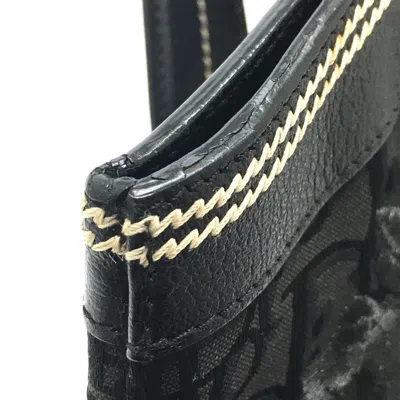 Pre-owned Dior Christian  Black Canvas Leather Tote Bag ()