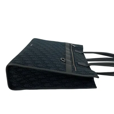 Pre-owned Dior Christian  Black Canvas Leather Tote Bag ()