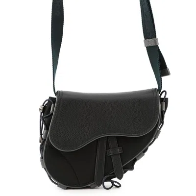 Pre-owned Dior Christian  Black Fabric Leather Shoulder Bag ()