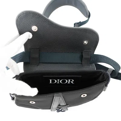 Pre-owned Dior Christian  Black Fabric Leather Shoulder Bag ()