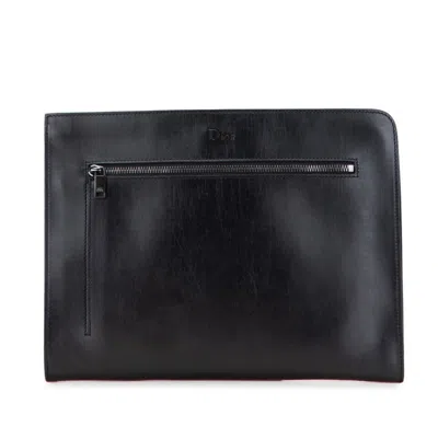 Pre-owned Dior Christian  Black Leather Clutch Bag ()