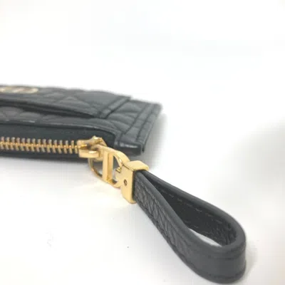 Pre-owned Dior Christian  Black Leather Coin Purse/coin Case ()