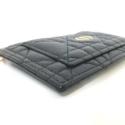 Pre-owned Dior Christian  Black Leather Coin Purse/coin Case ()
