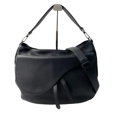 Pre-owned Dior Christian  Black Leather Handbag Shoulder Bag ()