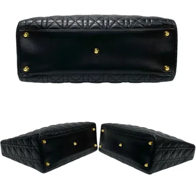 Pre-owned Dior Christian  Black Leather Handbag Tote Bag ()