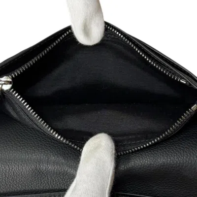 Pre-owned Dior Christian  Black Leather Long Wallet (bi-fold) ()