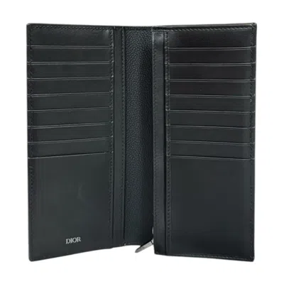 Pre-owned Dior Christian  Black Leather Long Wallet (bi-fold) ()