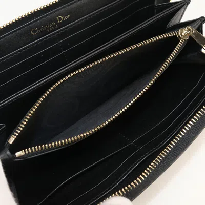 Pre-owned Dior Christian  Black Leather Long Wallet (bi-fold) ()