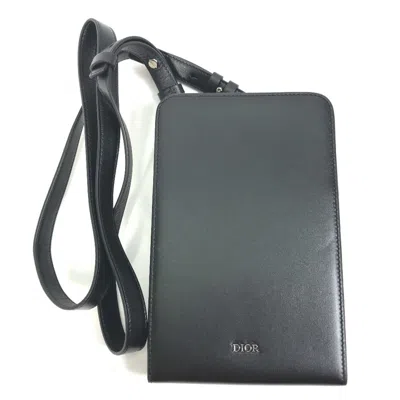 Pre-owned Dior Christian  Black Leather Pochette Shoulder Bag ()