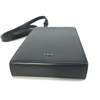 Pre-owned Dior Christian  Black Leather Pochette Shoulder Bag ()