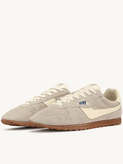 Autry Windspin Grey Leather Sneakers In Gray