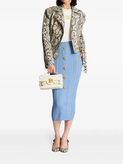 Balmain Retro Pb Stretch Tank Top In Nude