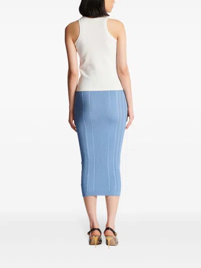 Balmain Retro Pb Stretch Tank Top In Nude