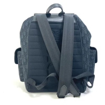 Pre-owned Dior Christian  Black Navy Canvas Leather Backpack () In Multi