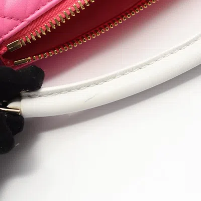 Pre-owned Dior Christian  Black Pink White Leather Shoulder Bag () In Multi