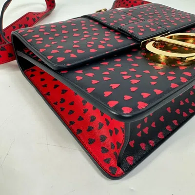 Pre-owned Dior Christian  Black Red Color Leather Shoulder Bag () In Multi