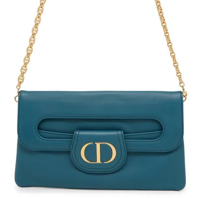 Pre-owned Dior Christian  Blue Leather Shoulder Bag ()