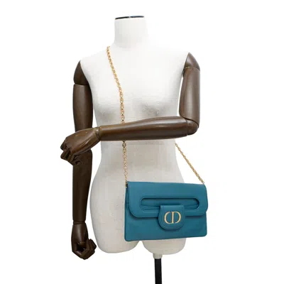 Pre-owned Dior Christian  Blue Leather Shoulder Bag ()