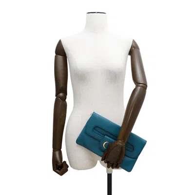 Pre-owned Dior Christian  Blue Leather Shoulder Bag ()