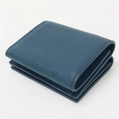 Pre-owned Dior Christian  Blue Leather Wallet (tri-fold) ()