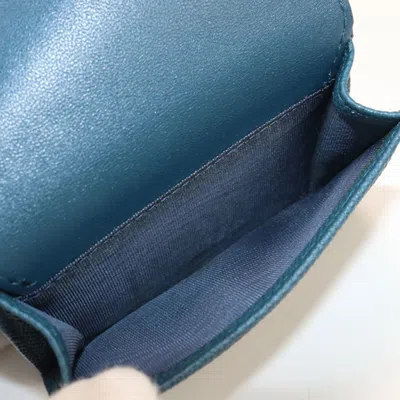 Pre-owned Dior Christian  Blue Leather Wallet (tri-fold) ()