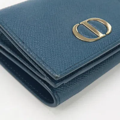 Pre-owned Dior Christian  Blue Leather Wallet (tri-fold) ()