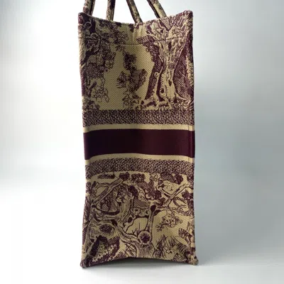Pre-owned Dior Christian  Bordeaux Brown Red Color Canvas Tote Bag ()