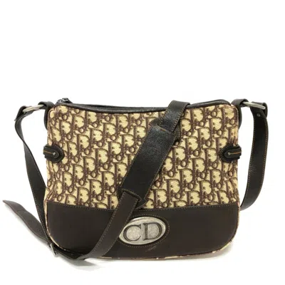 Pre-owned Dior Christian  Brown Canvas Leather Shoulder Bag ()