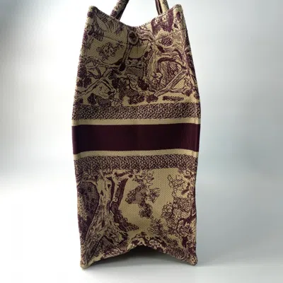 Pre-owned Dior Christian  Bordeaux Brown Red Color Canvas Tote Bag ()