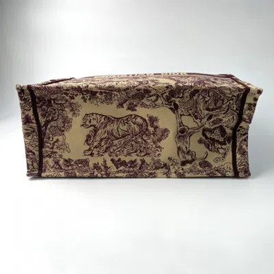 Pre-owned Dior Christian  Bordeaux Brown Red Color Canvas Tote Bag ()