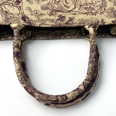 Pre-owned Dior Christian  Bordeaux Brown Red Color Canvas Tote Bag ()