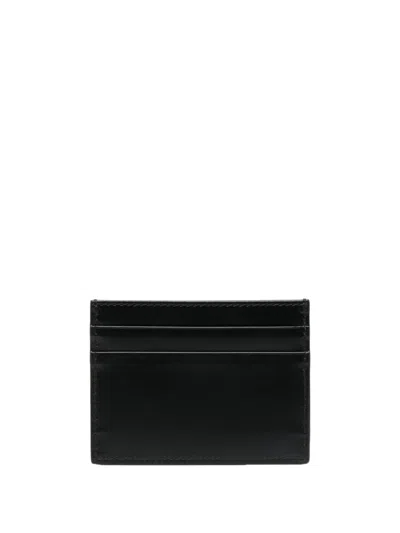 Dolce & Gabbana Printed Leather Card Holder In Black