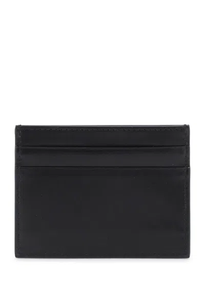Dolce & Gabbana Printed Leather Card Holder In Black