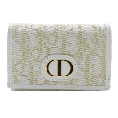 Pre-owned Dior Christian  Gold White Jacquard Coin Purse/coin Case () In Multi
