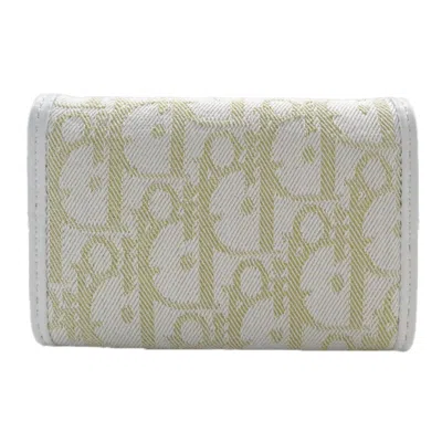 Pre-owned Dior Christian  Gold White Jacquard Coin Purse/coin Case () In Multi