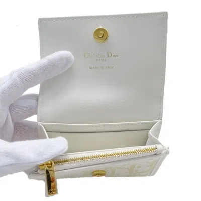 Pre-owned Dior Christian  Gold White Jacquard Coin Purse/coin Case () In Multi