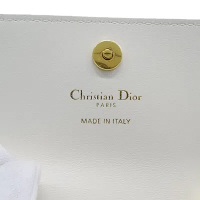 Pre-owned Dior Christian  Gold White Jacquard Coin Purse/coin Case () In Multi